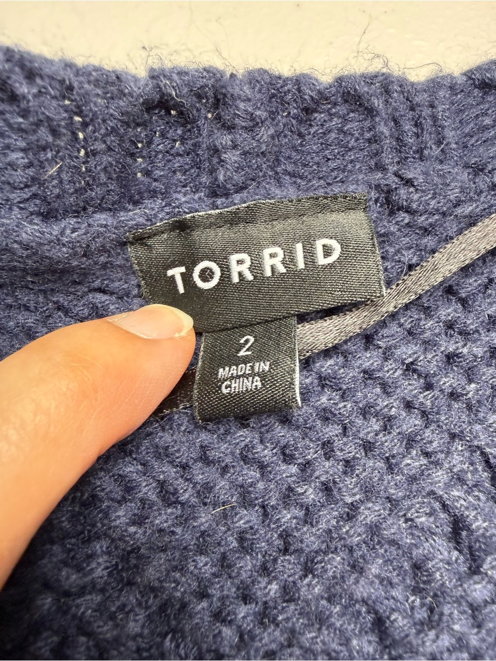 torrid Chunky Cable Knit Cardigan Sweater - Navy Blue - Picture 2 of 6